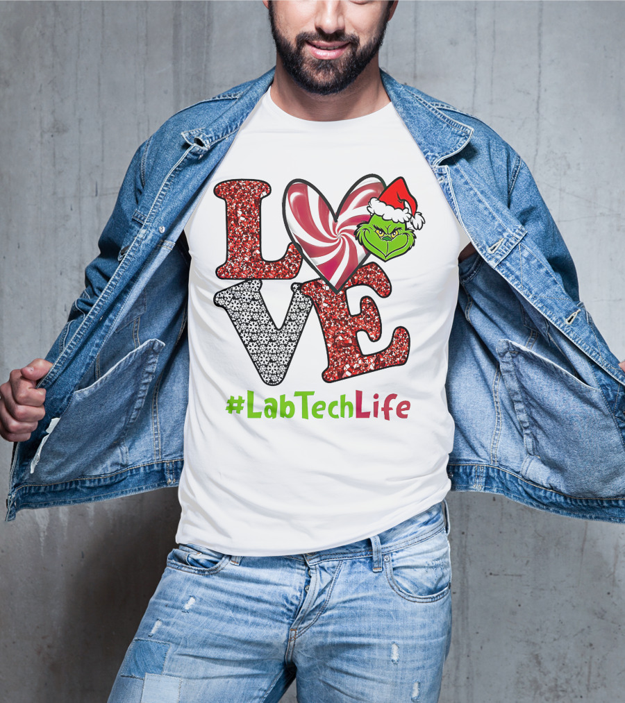 LOVE Grinch Heart #LabTechLife T-Shirt