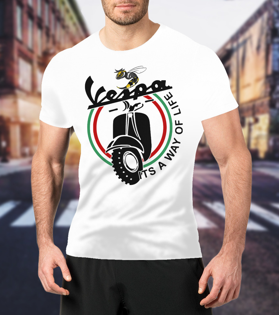 Vespa It's A Way Of Life With Bee And Scooter T-Shirt