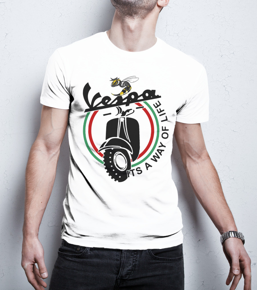 Vespa It's A Way Of Life With Bee And Scooter T-Shirt