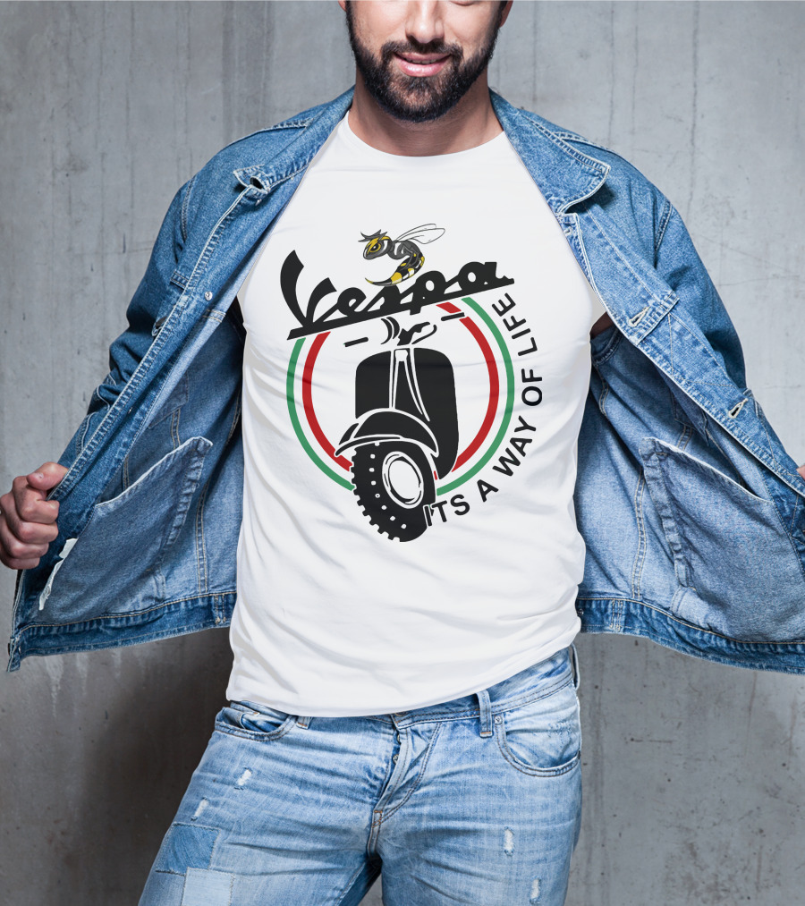 Vespa It's A Way Of Life With Bee And Scooter T-Shirt