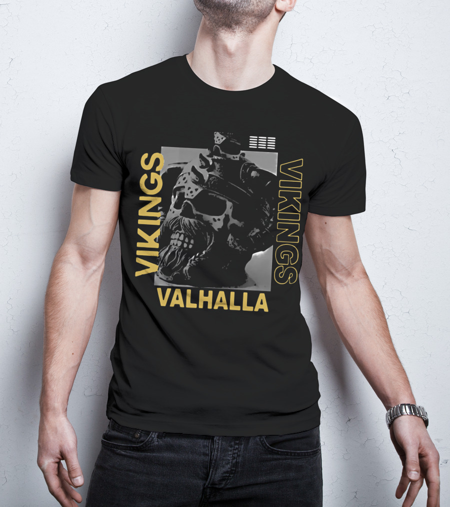Vikings Skull Valhalla T-Shirt
