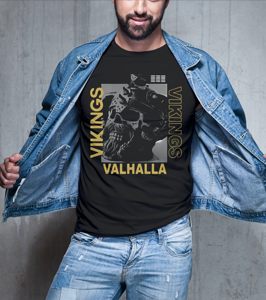 Vikings Skull Valhalla T-Shirt