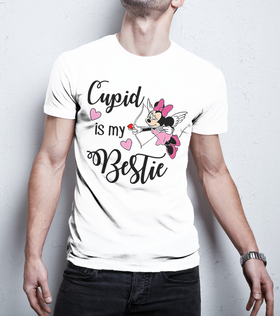 Cupid Is My Bestie Minnie Mouse Hearts T-Shirt