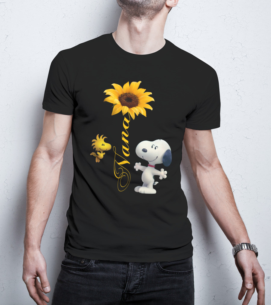 Nana Sunflower With Snoopy And Woodstock Peanuts T-Shirt