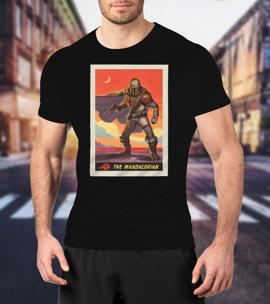 The Mandalorian Vintage Sunset Adventure Scene T-Shirt