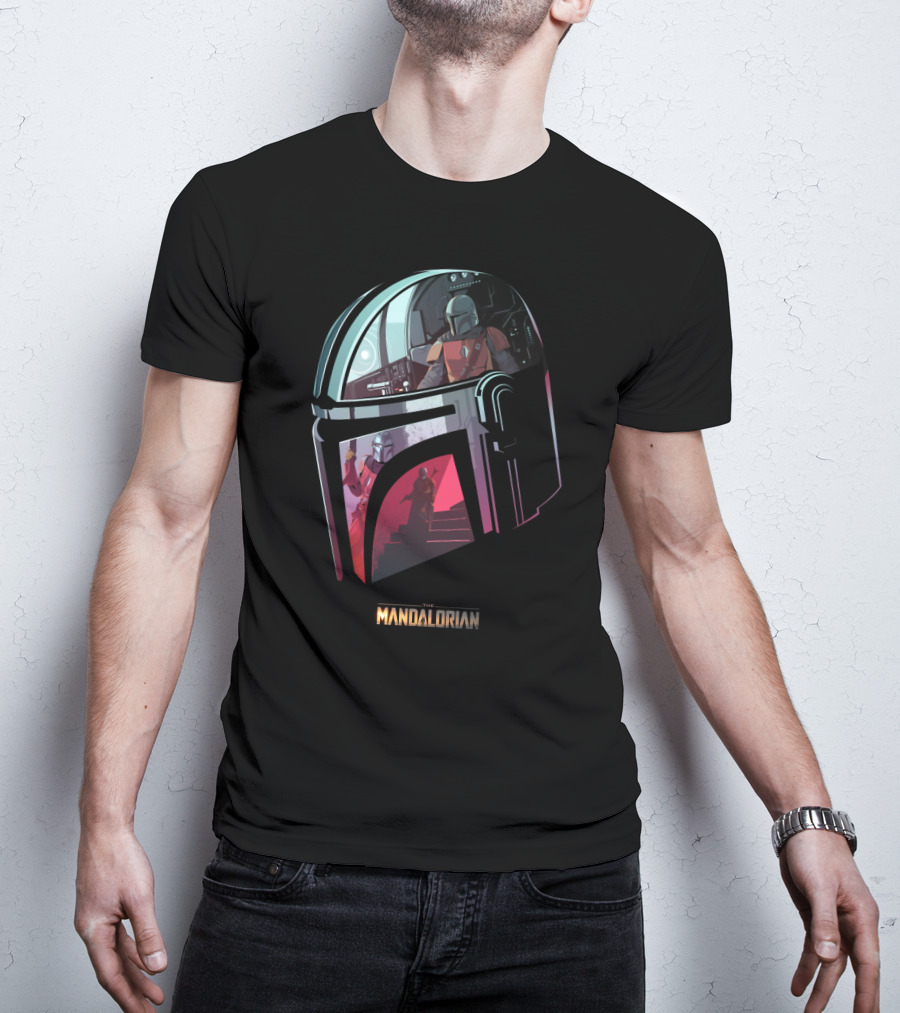 The Mandalorian Helmet Reflection Scene T-Shirt