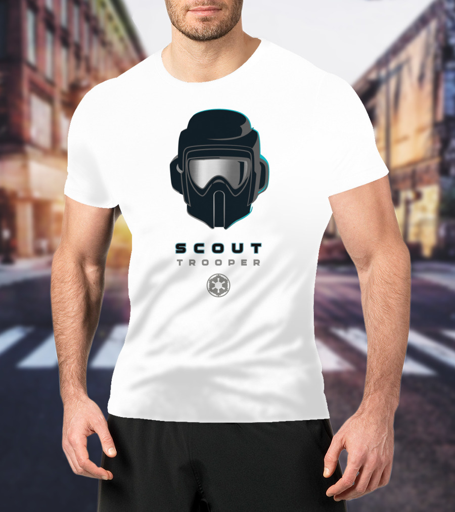Scout Trooper Helmet With Galactic Empire Emblem T-Shirt