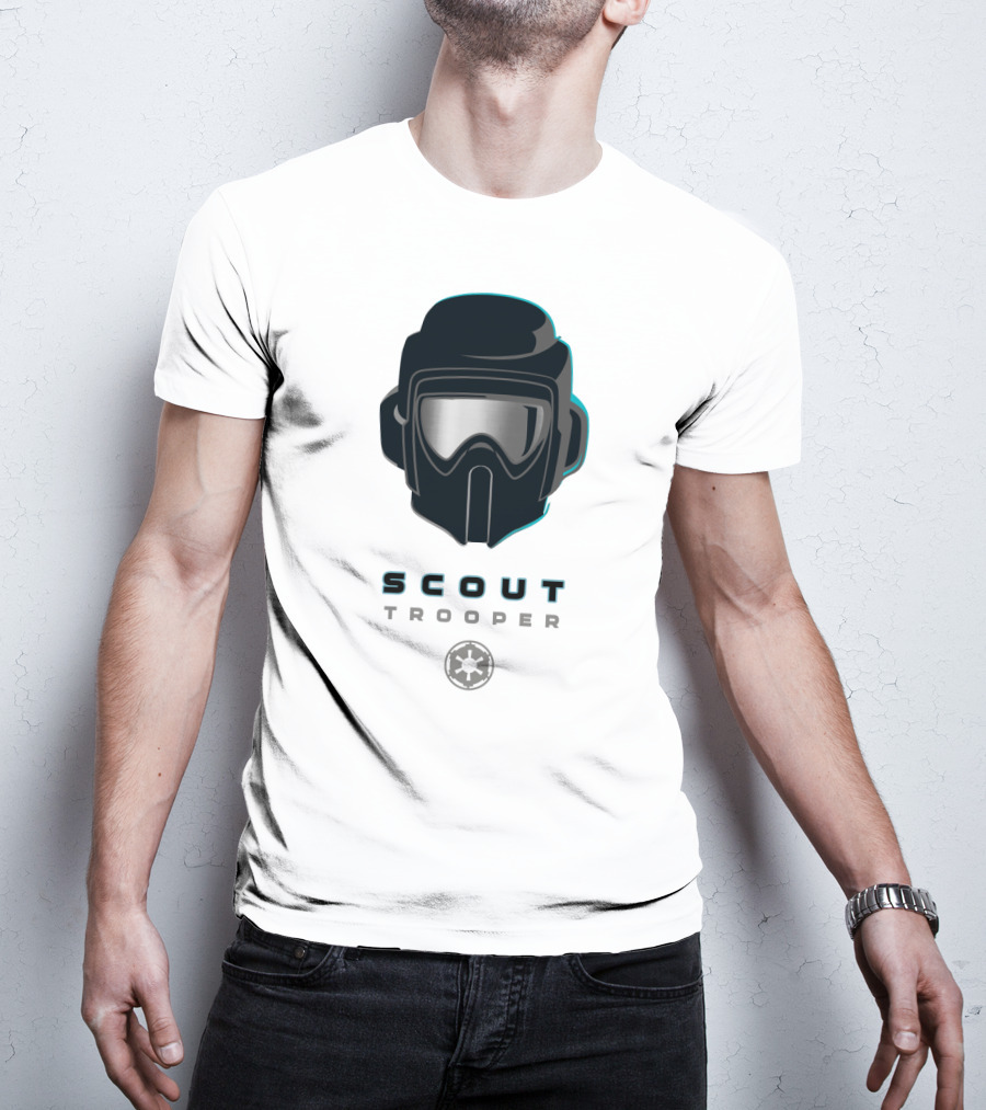 Scout Trooper Helmet With Galactic Empire Emblem T-Shirt