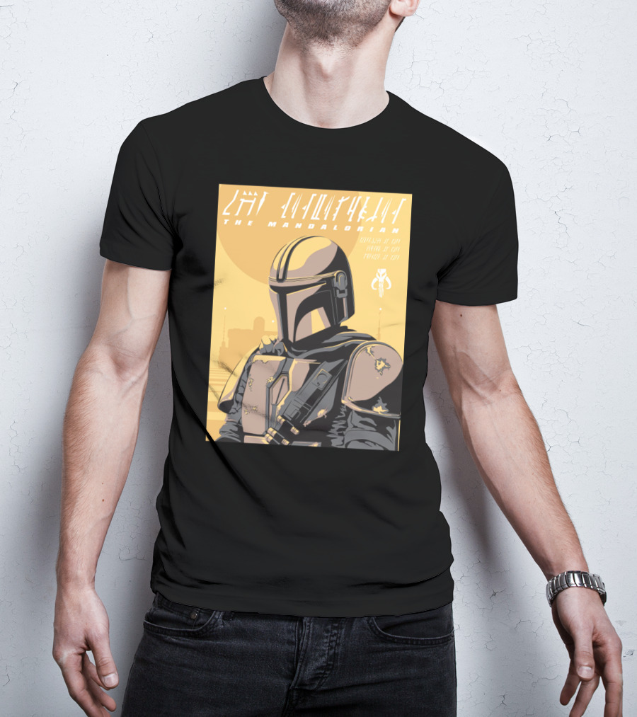 The Mandalorian Cell Shade Star Wars Bounty Hunter Art Deco T-Shirt
