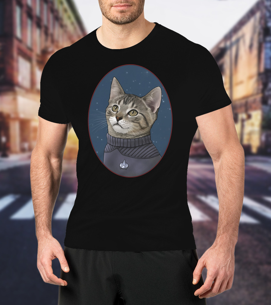 Wesley Cat Starfleet Uniform Star Trek Feline Commander T-Shirt