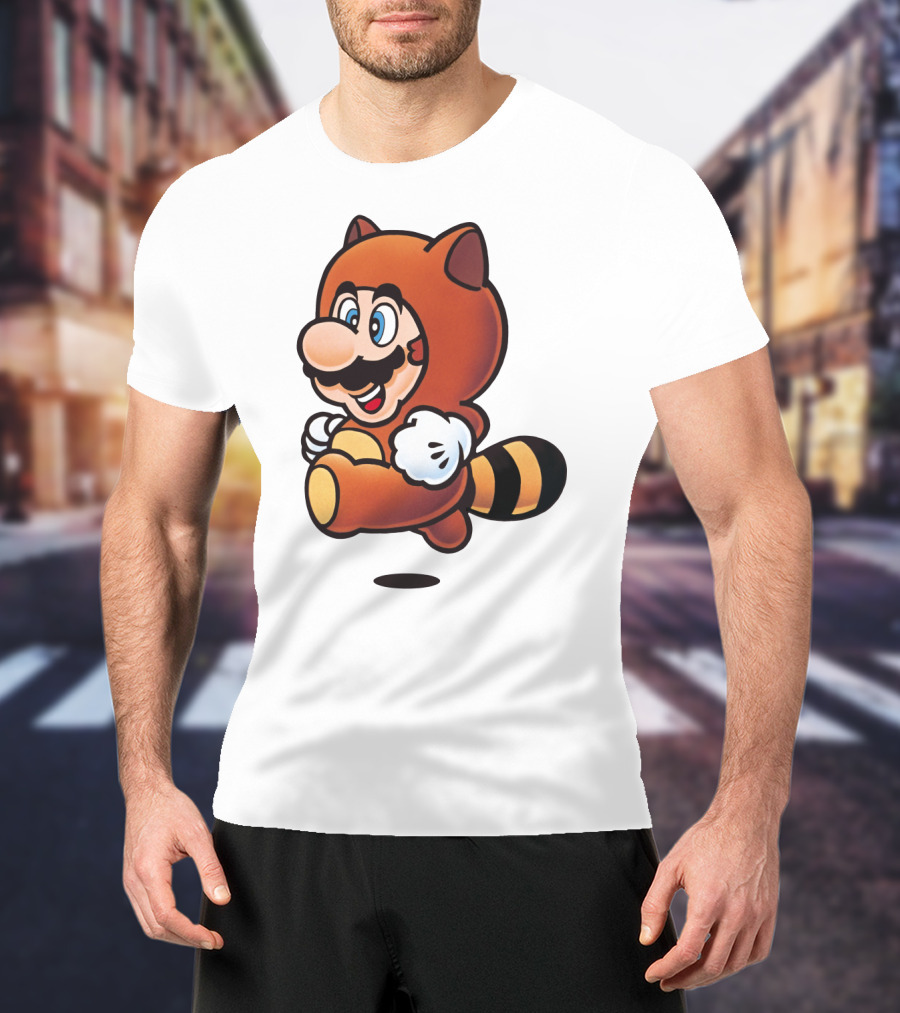Tanooki Mario Super Leaf Power-Up Classic Look T-Shirt