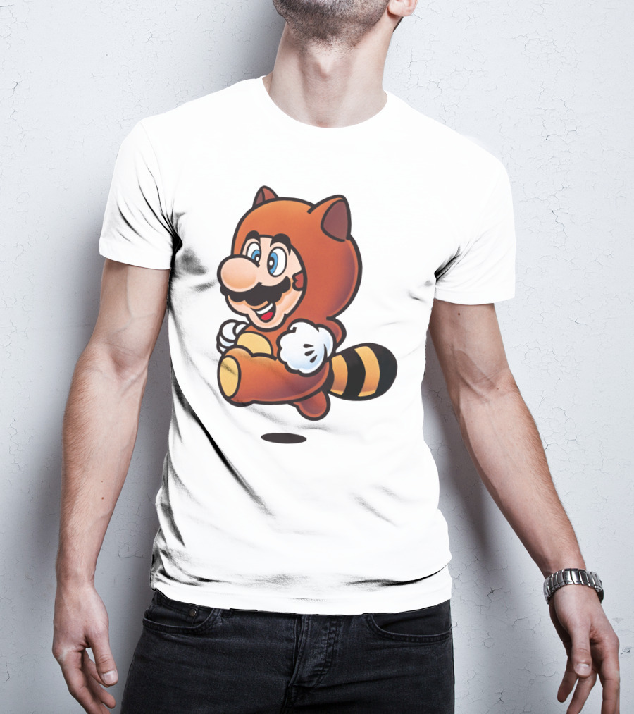 Tanooki Mario Super Leaf Power-Up Classic Look T-Shirt
