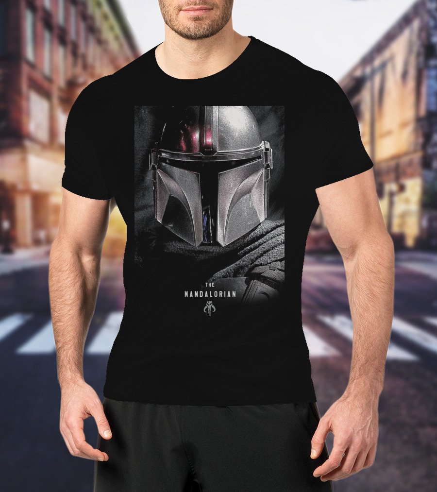 The Mandalorian Shiny Mysterious Star Wars Helmet T-Shirt