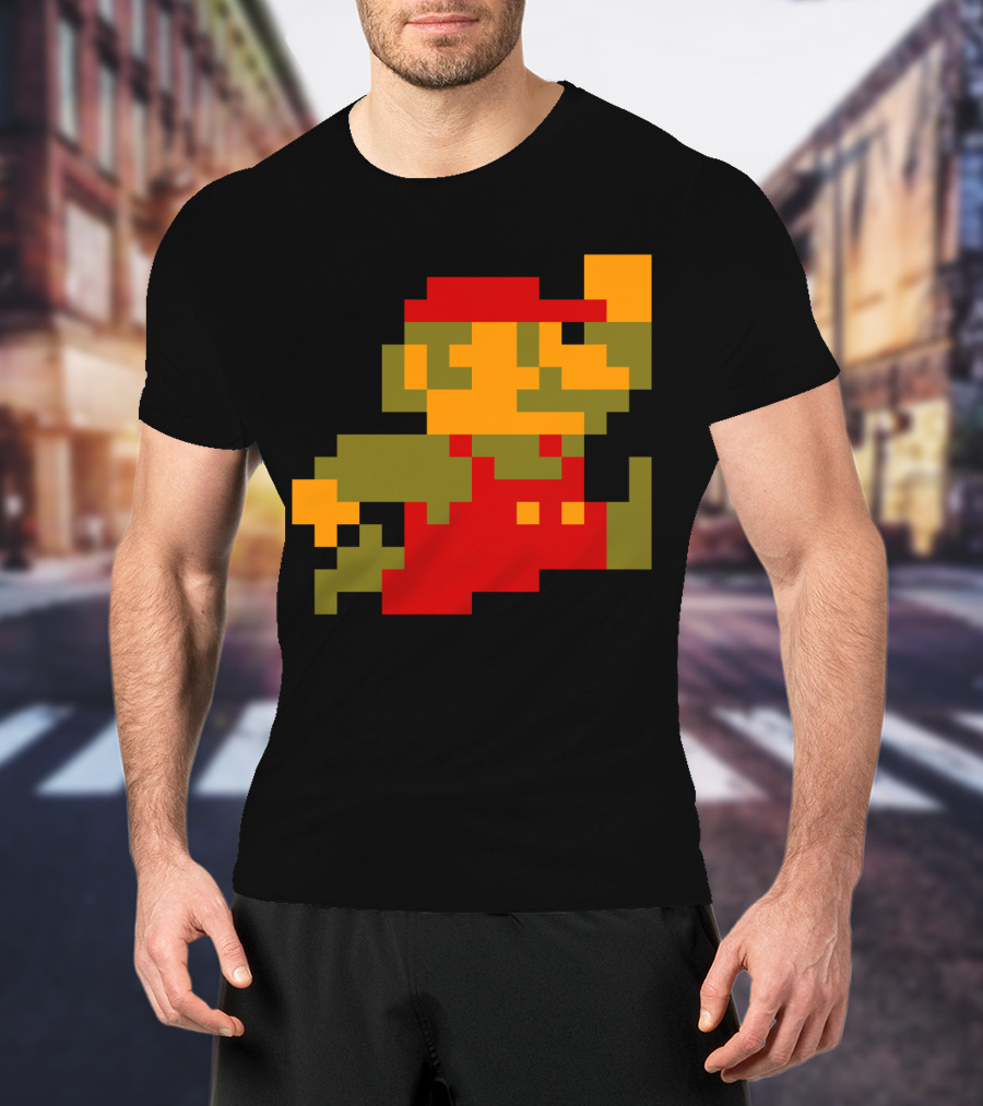 Classic 8-Bit Mario Pixel Art Character T-Shirt