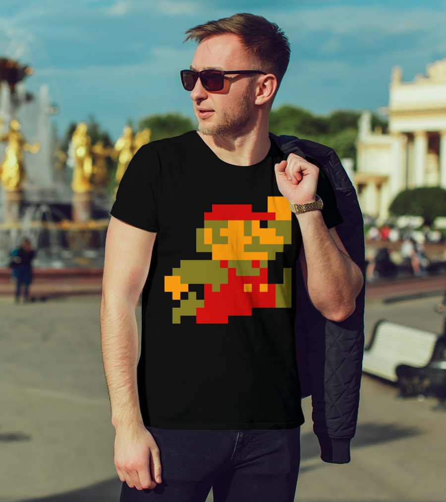 Classic 8-Bit Mario Pixel Art Character T-Shirt