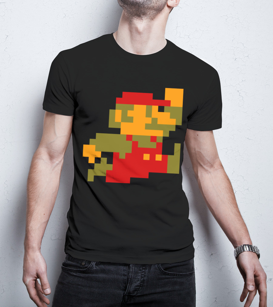 Classic 8-Bit Mario Pixel Art Character T-Shirt