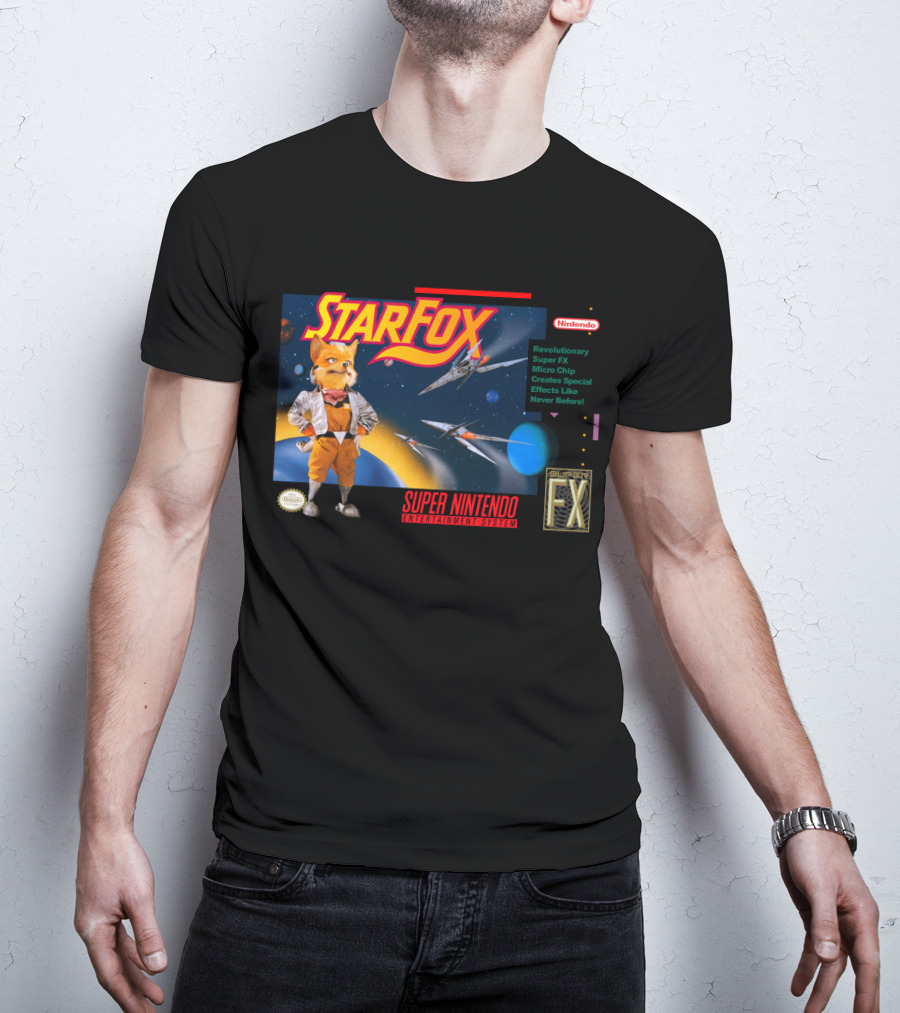 Star Fox Super Nintendo Entertainment System Super FX Chip Nintendo Game Box T-Shirt