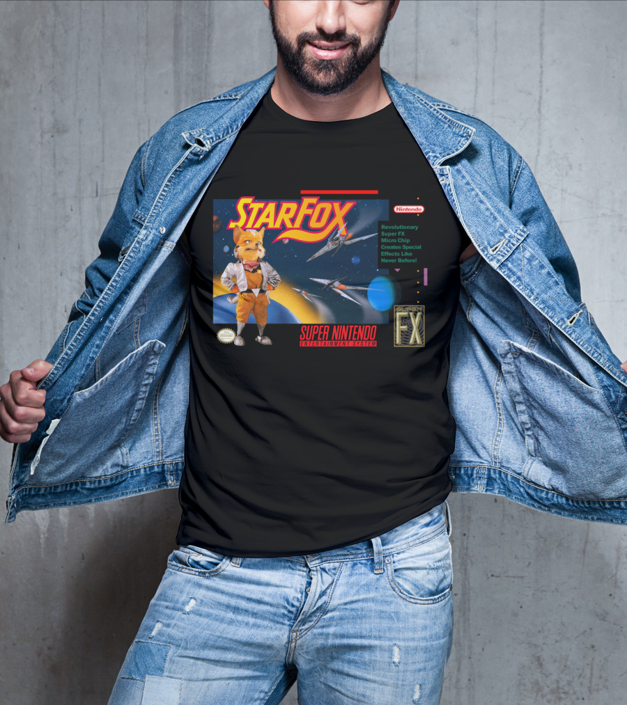 Star Fox Super Nintendo Entertainment System Super FX Chip Nintendo Game Box T-Shirt