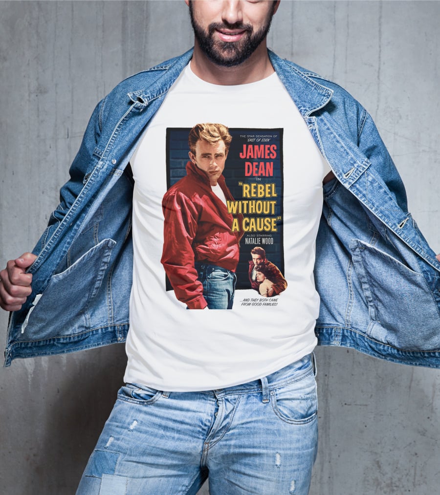 James Dean IN Rebel Without A Cause Also Starring Natalie Wood And They Both Came From Good Families Star Sensation Of East Of Eden T-Shirt