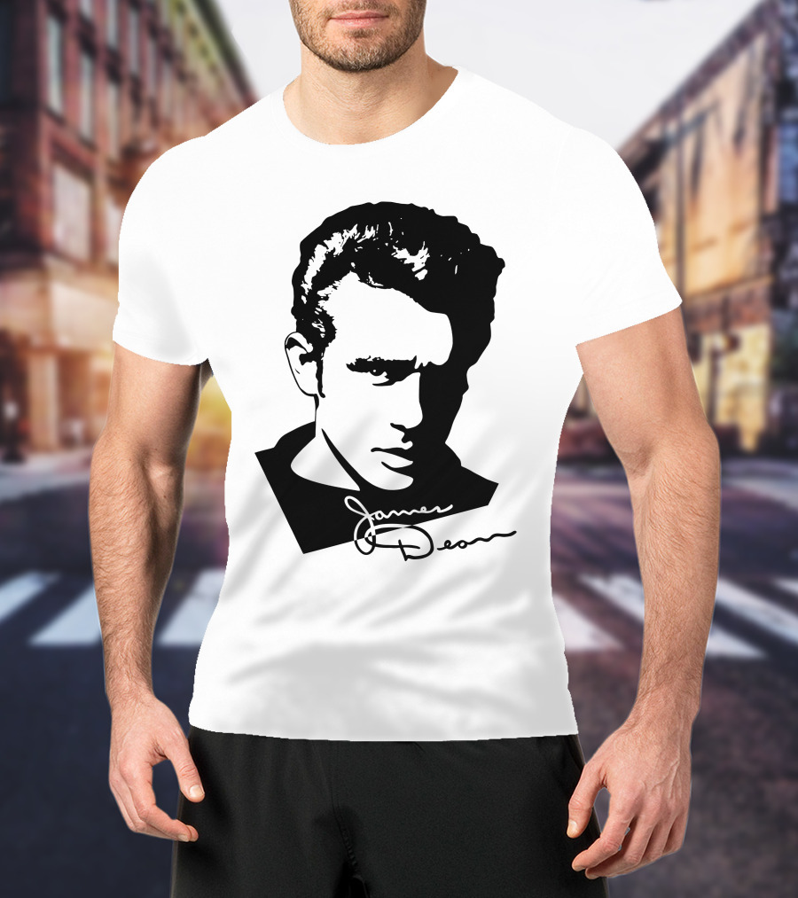 James Dean Portrait With Signature T-Shirt