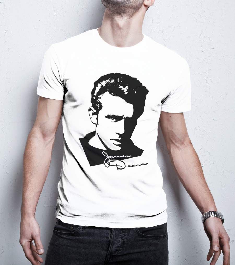 James Dean Portrait With Signature T-Shirt