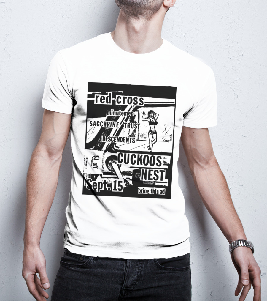 Red Cross Minutemen Sacchrine Trust Descendents Cuckoos Nest Sept 15 T-Shirt