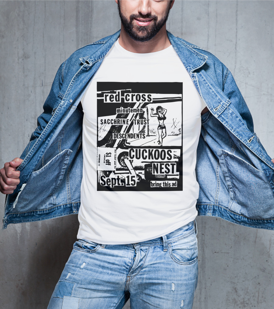 Red Cross Minutemen Sacchrine Trust Descendents Cuckoos Nest Sept 15 T-Shirt