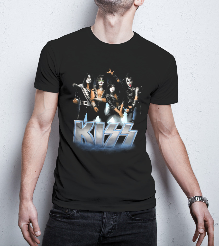 KISS Band Iconic Rock Group Members Face Paint And Costumes T-Shirt