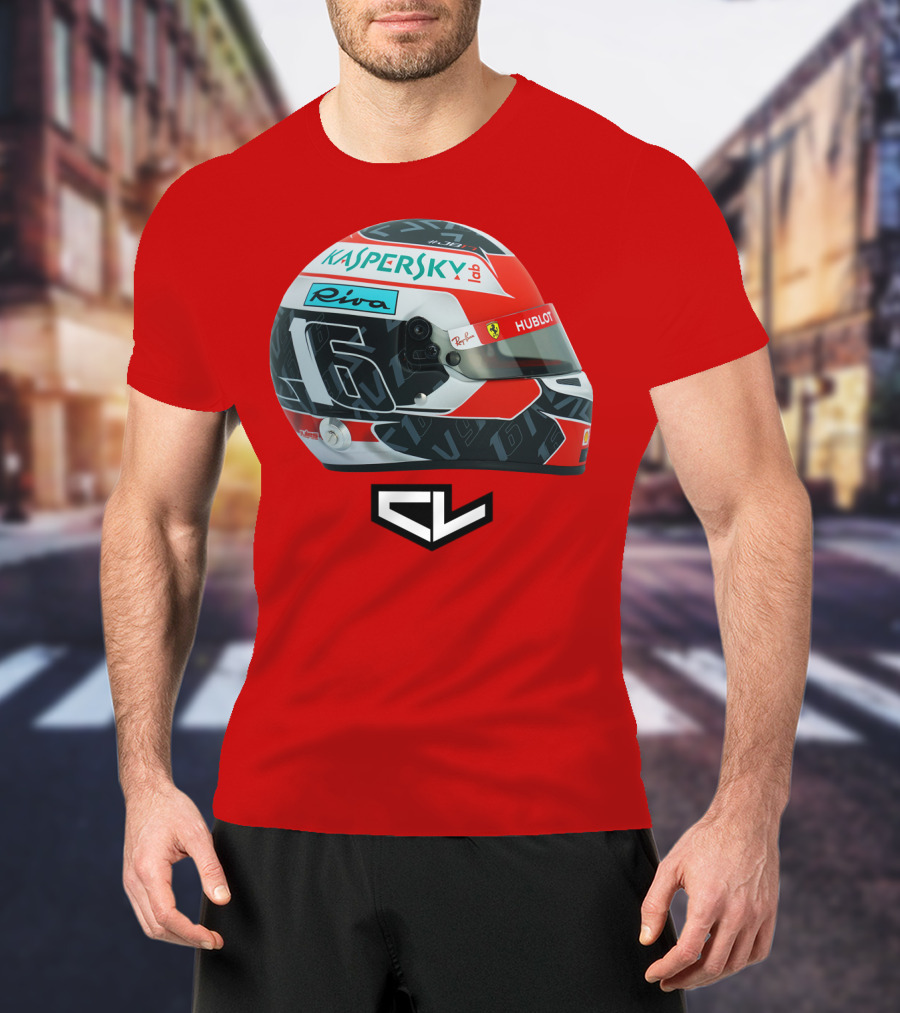 Kaspersky Riva Hublot Ferrari F1 Helmet CL Charles Leclerc 16 T-Shirt