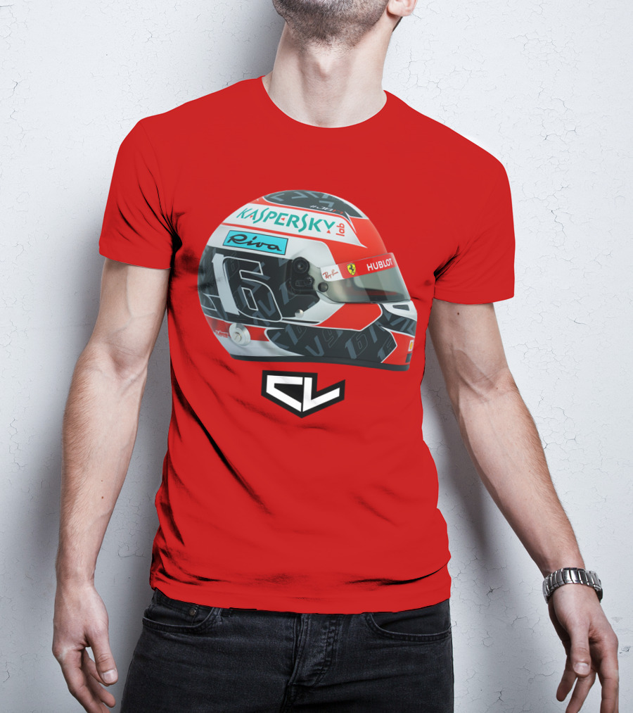 Kaspersky Riva Hublot Ferrari F1 Helmet CL Charles Leclerc 16 T-Shirt
