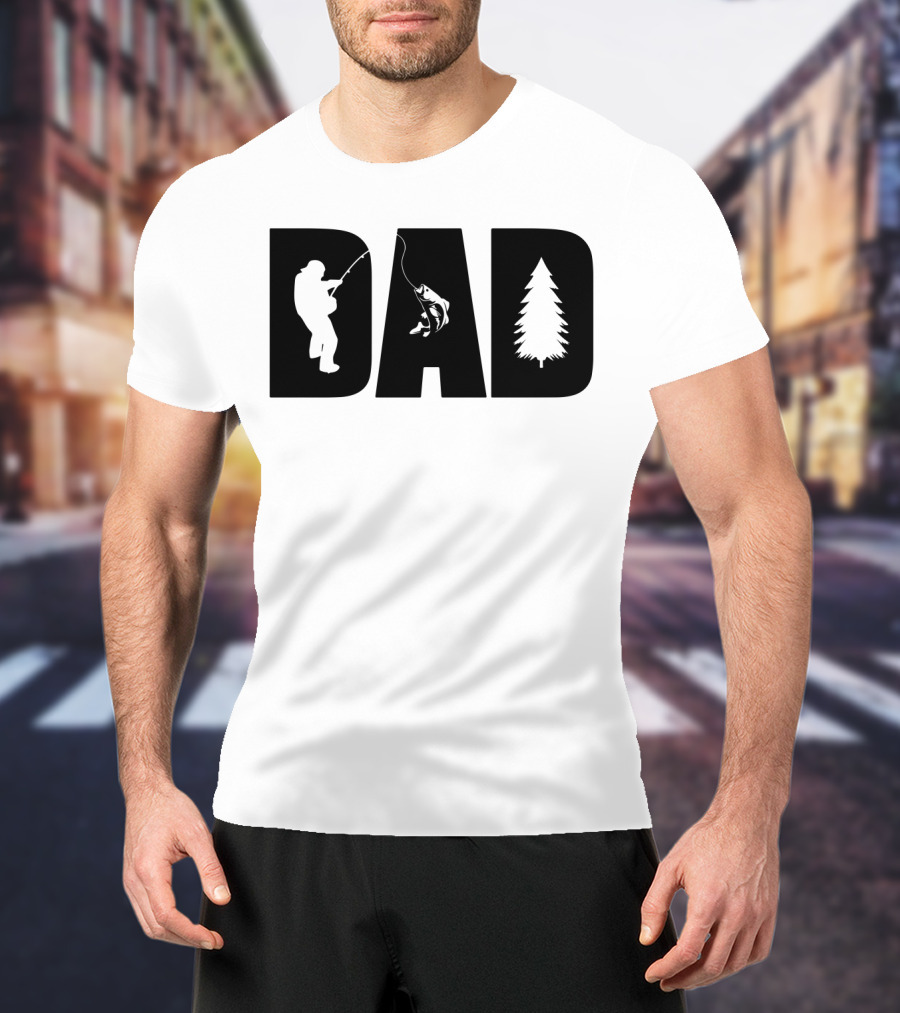 Dad Fishing Nature Tree T-Shirt