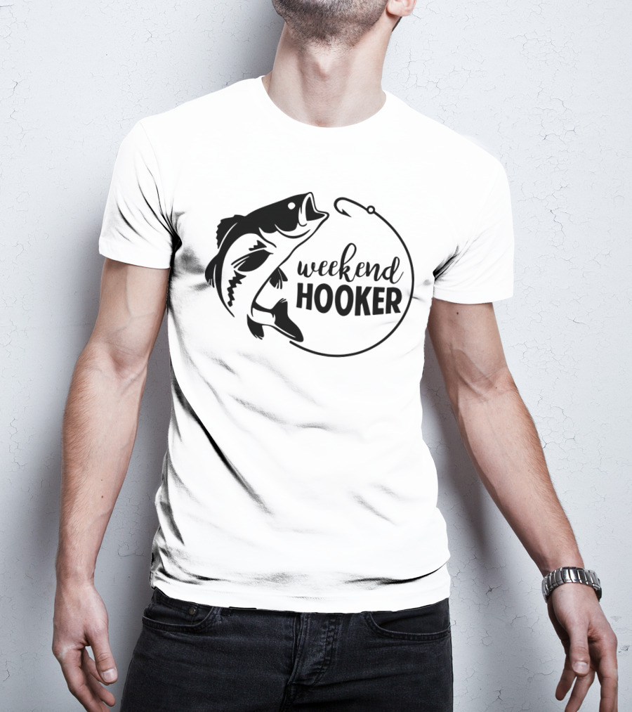 Weekend Hooker Fishing Enthusiast Bass Hook T-Shirt