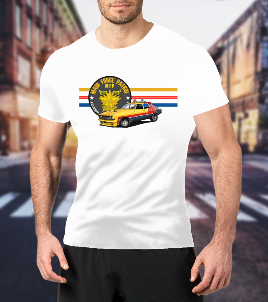 Mad Max Main Force Patrol MFP Federal Ford Falcon Interceptor T-Shirt