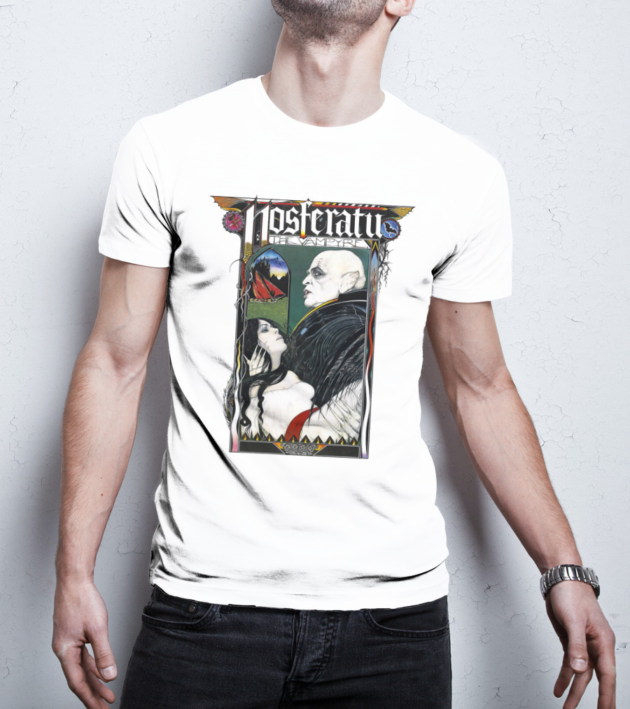 Nosferatu The Vampire Horror Classic Design With Gothic Imagery And Dramatic Portraits T-Shirt