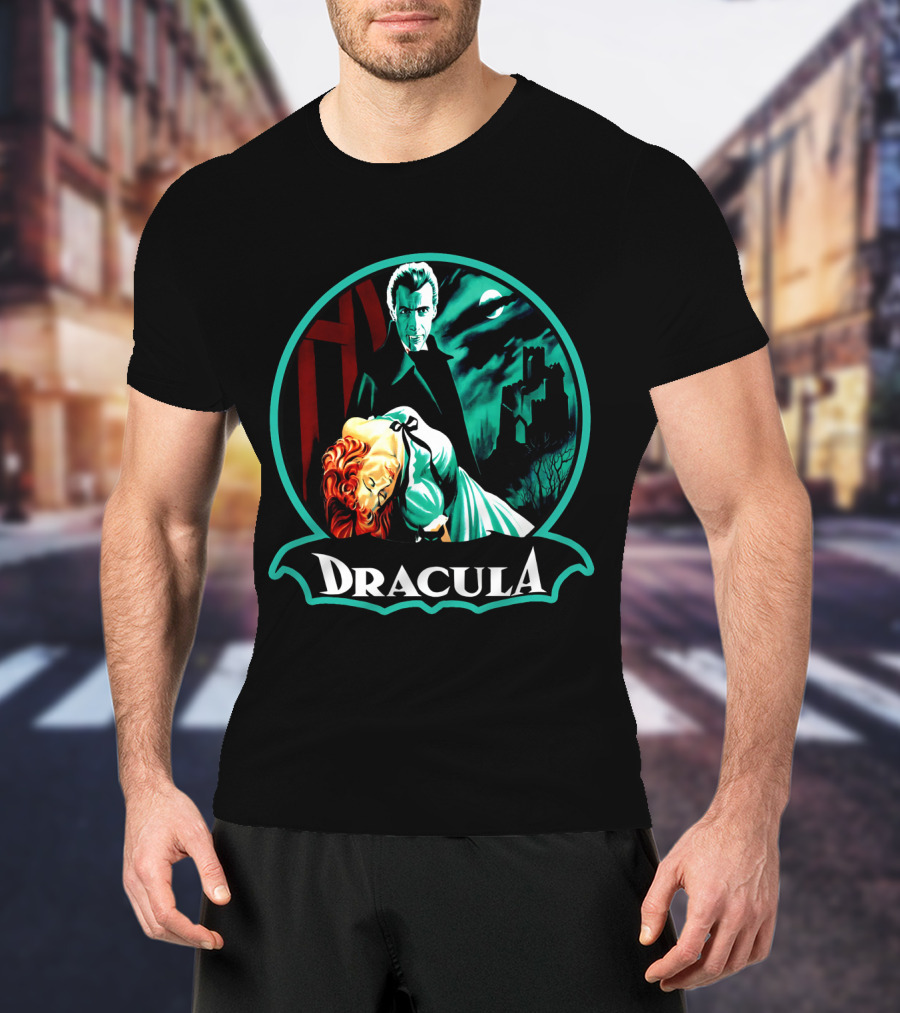 Dracula Bela Lugosi Vintage Horror Gothic Castle Dark Moonlit Night T-Shirt