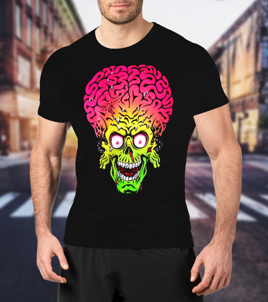 Mars Attacks Alien Brain Zombie Head T-Shirt
