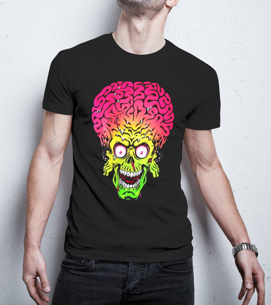 Mars Attacks Alien Brain Zombie Head T-Shirt