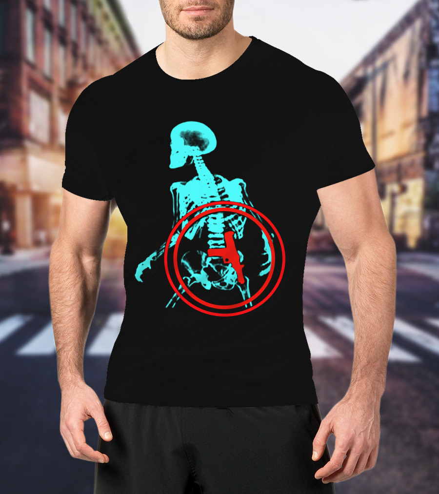 Total Recall X-Ray Skeleton With Gun T-Shirt