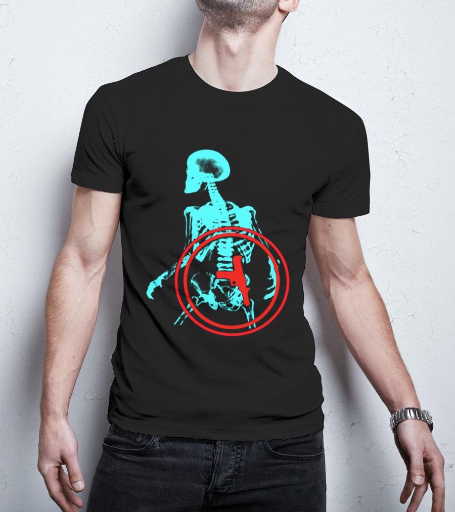 Total Recall X-Ray Skeleton With Gun T-Shirt