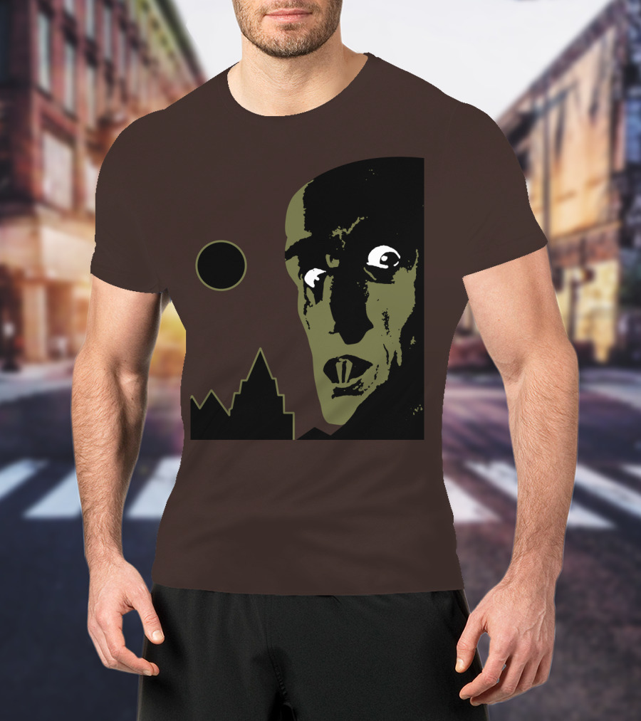 Nosferatu The Vampyre 1979 Iconic Horror Vampire Portrait With Castle And Moon T-Shirt