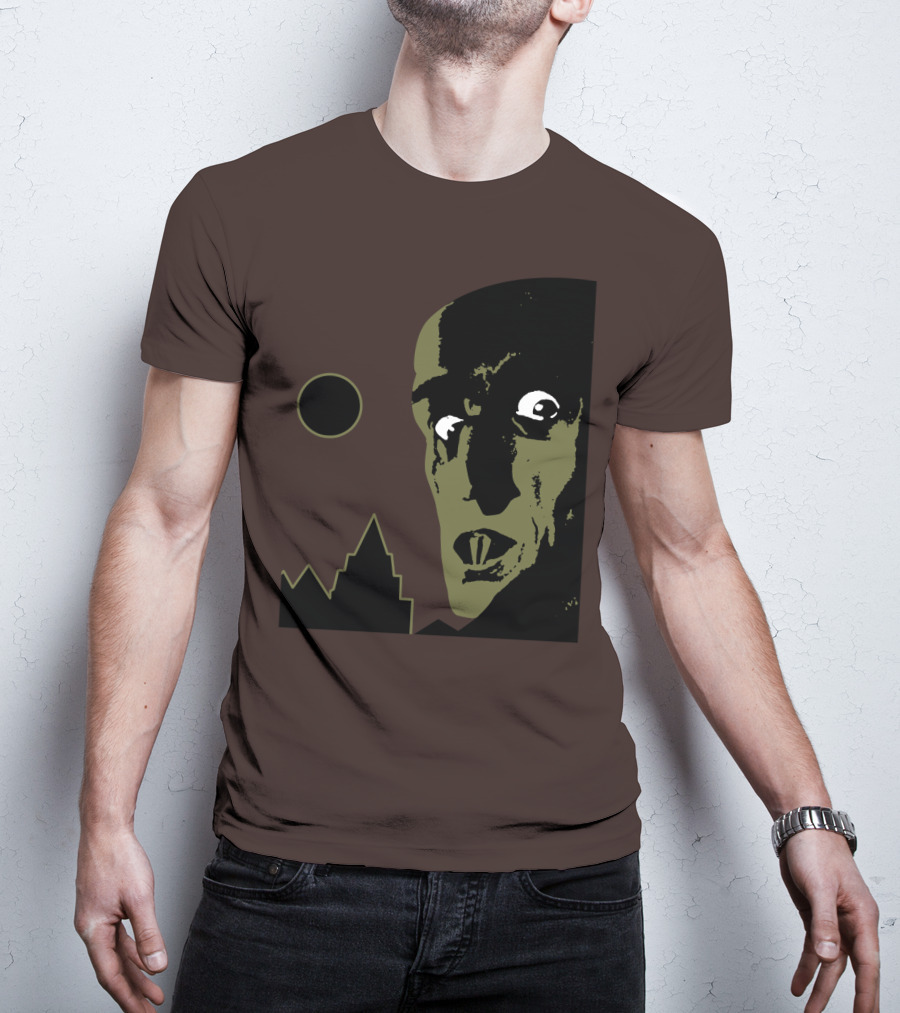 Nosferatu The Vampyre 1979 Iconic Horror Vampire Portrait With Castle And Moon T-Shirt