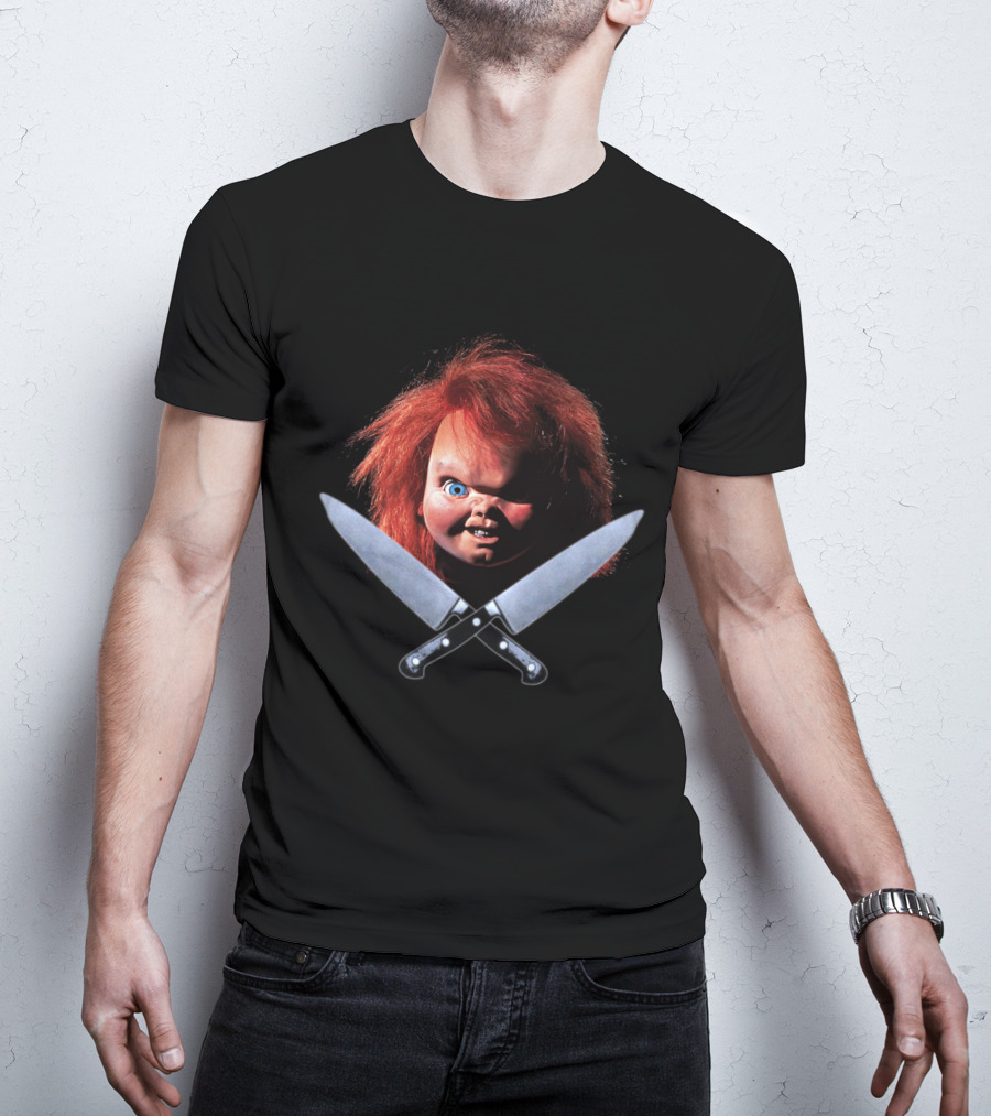 Chucky Doll With Crossed Knives From Child's Play T-Shirt