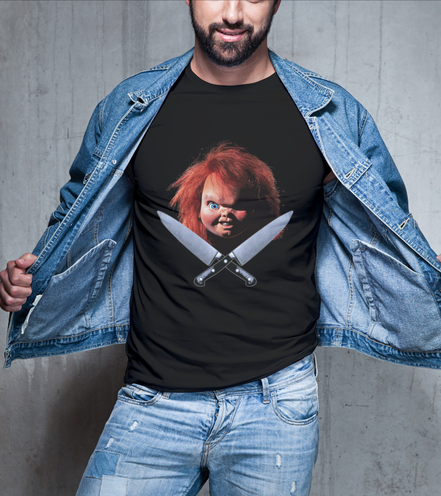Chucky Doll With Crossed Knives From Child's Play T-Shirt