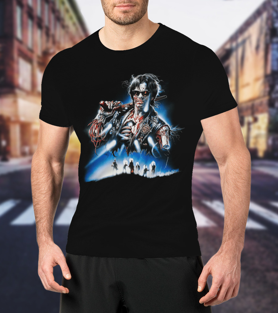 Near Dark Vampire Art With Guitarist And Silhouette Group T-Shirt