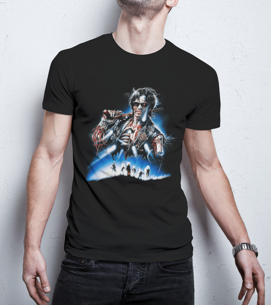 Near Dark Vampire Art With Guitarist And Silhouette Group T-Shirt