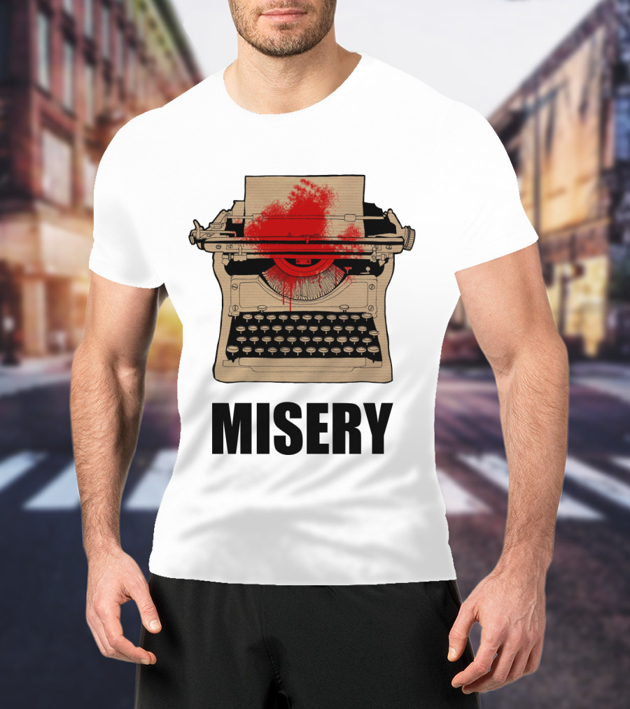 Misery Typewriter With Blood Splatter T-Shirt