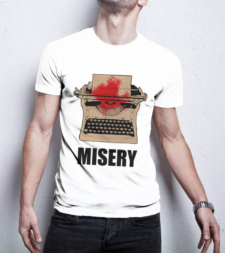 Misery Typewriter With Blood Splatter T-Shirt