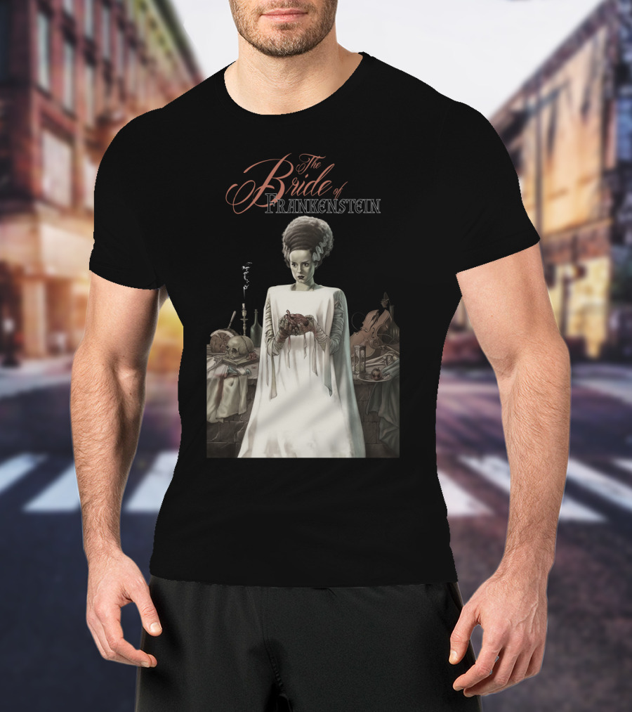 The Bride Of Frankenstein Classic Gothic Horror Scene With Laboratory Elements T-Shirt