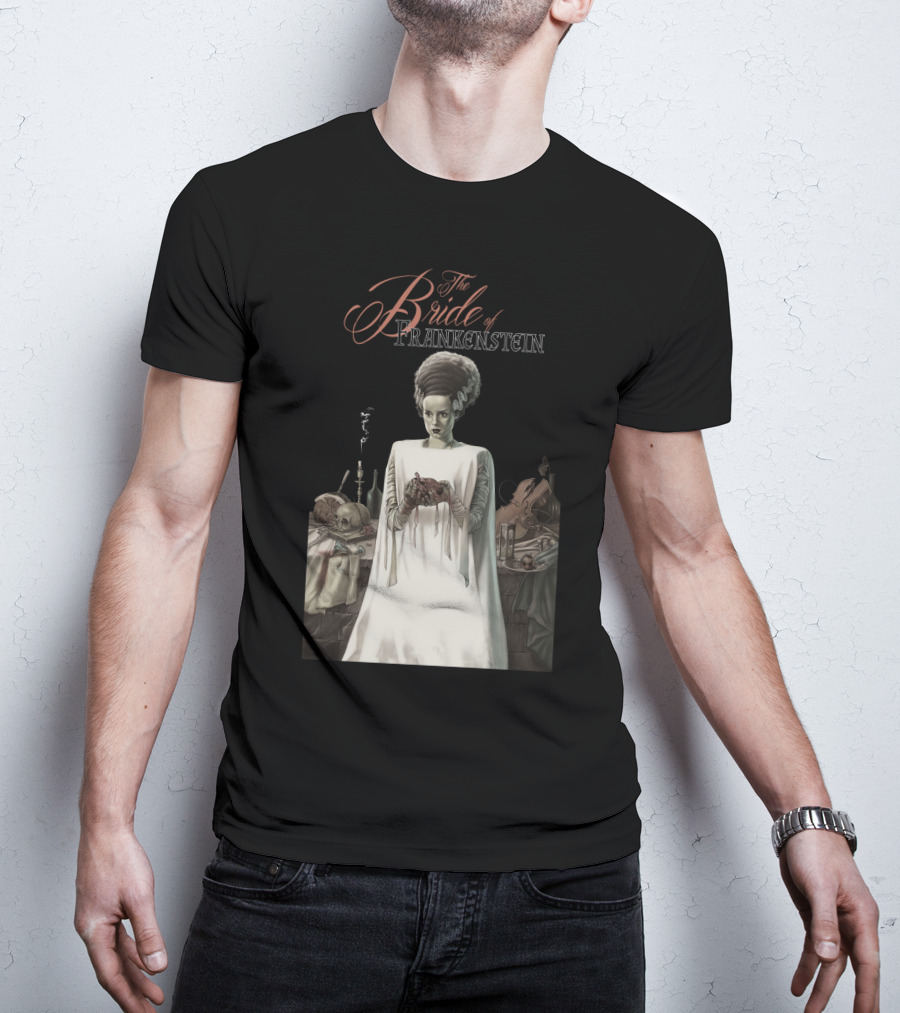 The Bride Of Frankenstein Classic Gothic Horror Scene With Laboratory Elements T-Shirt