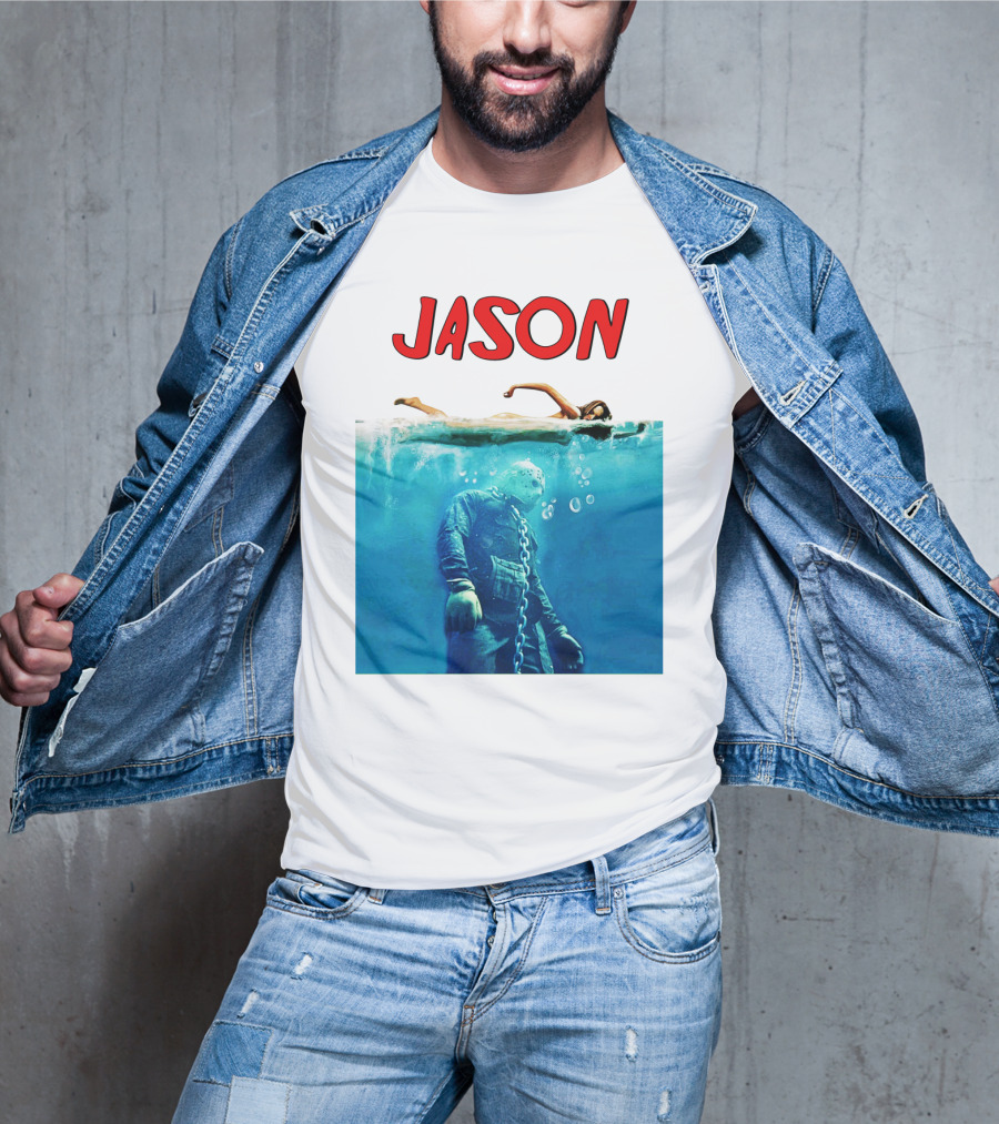 Jaws Jason Voorhees Underwater Horror Mashup T-Shirt